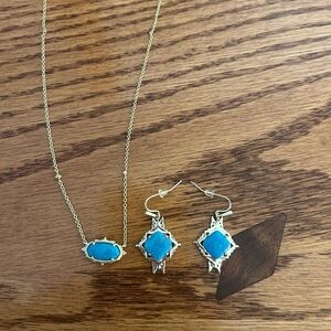 Kendra Scott Gold and Blue Jewelry Set